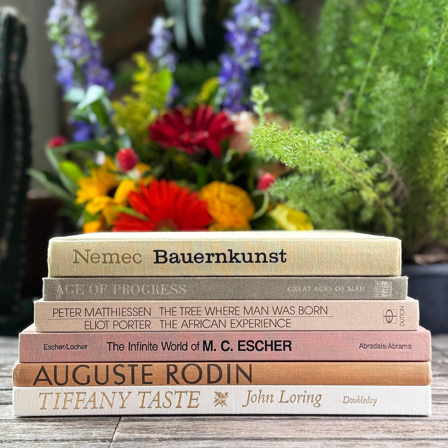 Mauve, Beige, and Taupe Coffee Table Book Bundle For Neutral Styling