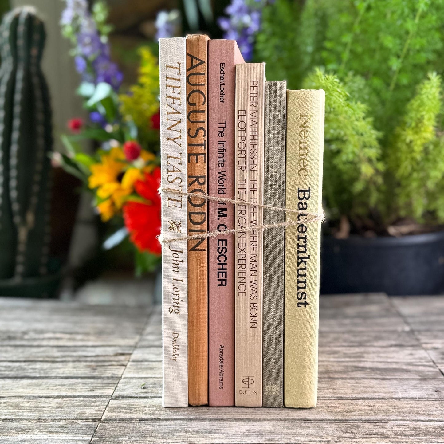 Mauve, Beige, and Taupe Coffee Table Book Bundle For Neutral Styling