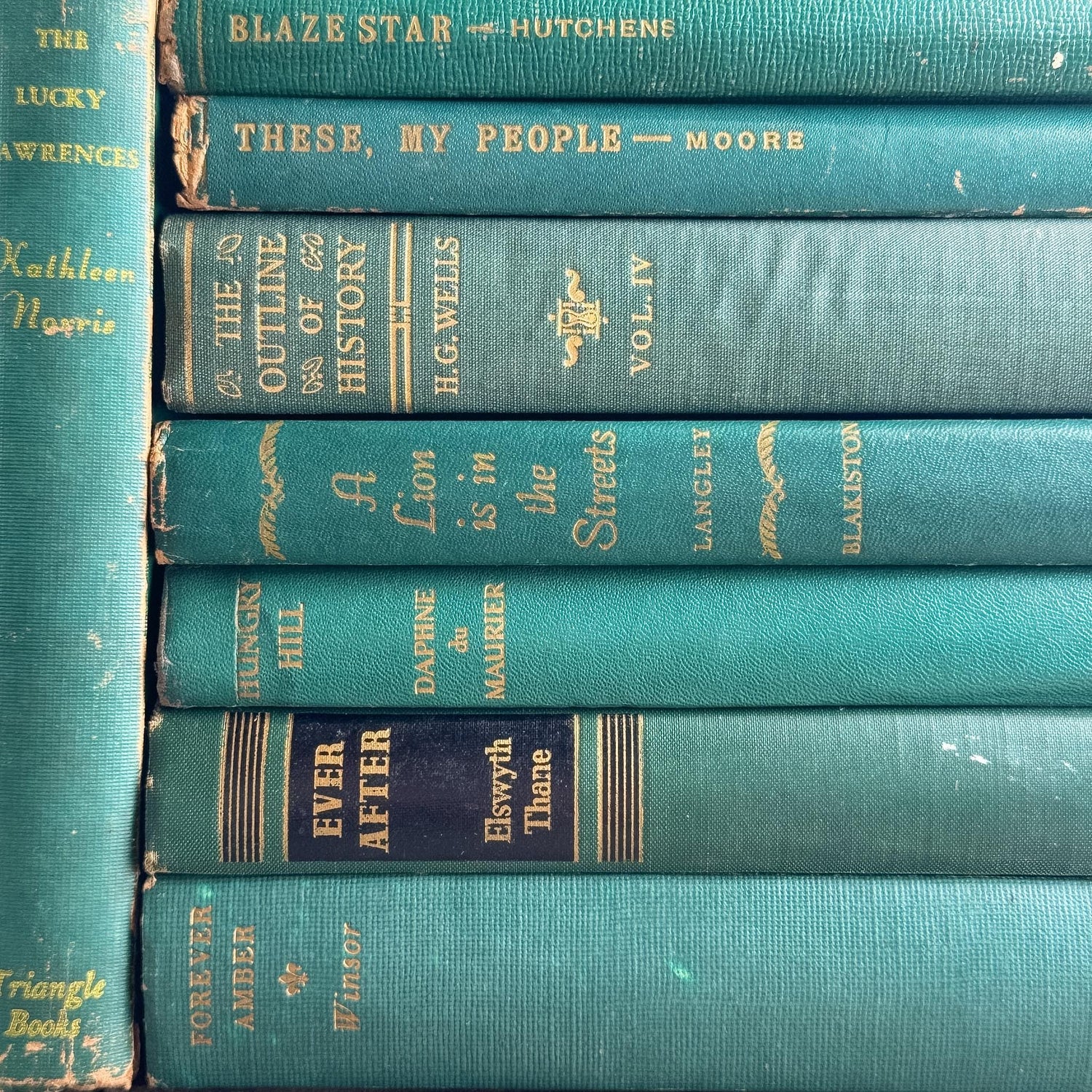 Rich Hunter Green Vintage Mid Century Book Set