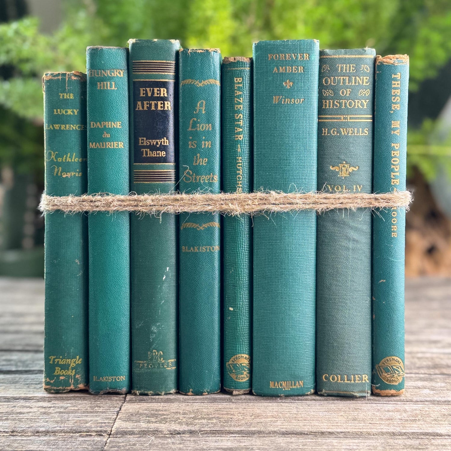 Rich Hunter Green Vintage Mid Century Book Set