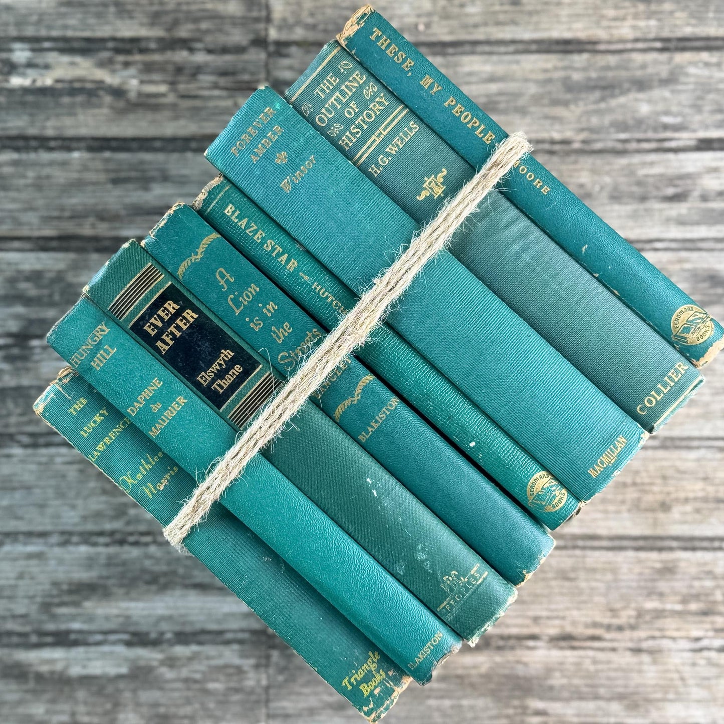 Rich Hunter Green Vintage Mid Century Book Set
