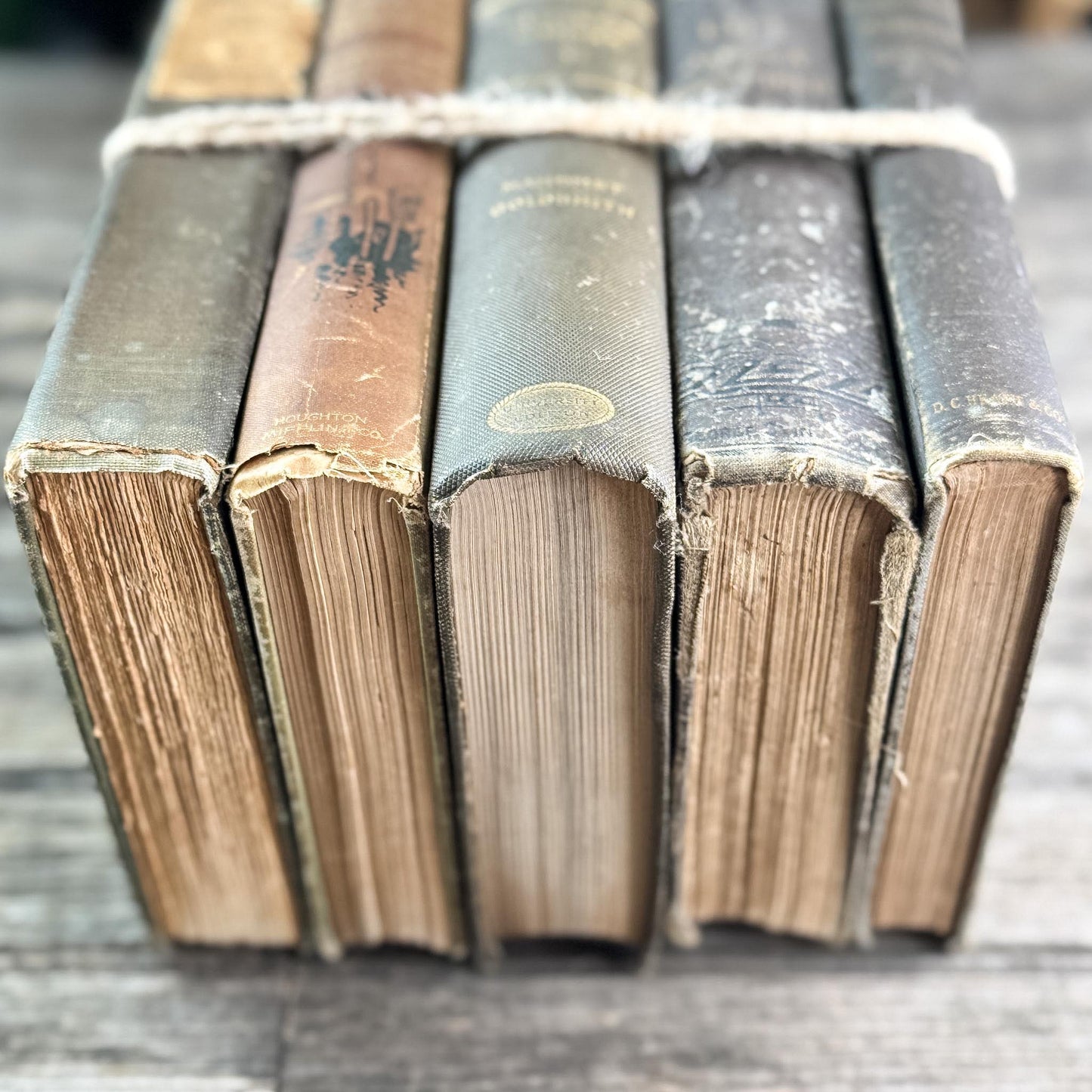 Antique Brown Vintage Book Set for Moody Decor