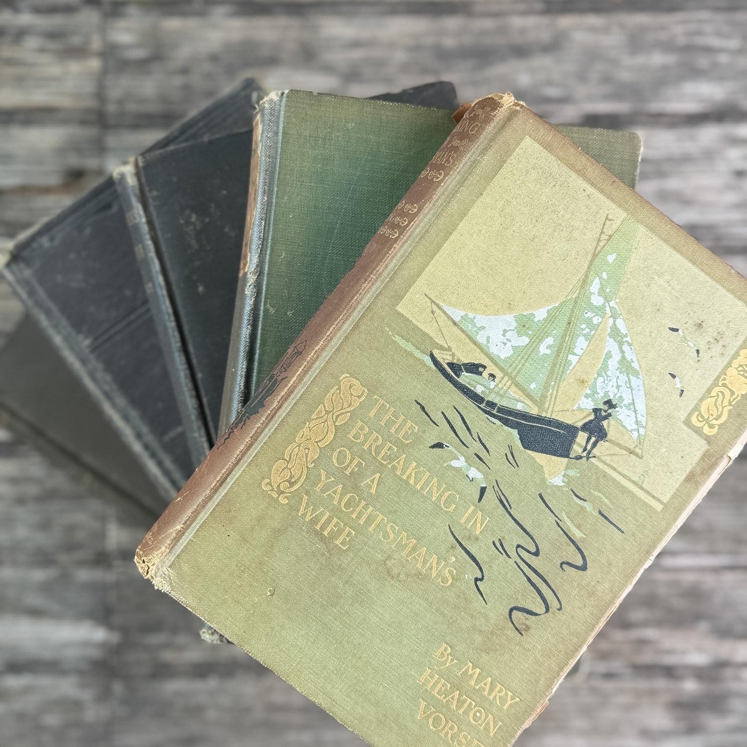 Antique Brown Vintage Book Set for Moody Decor