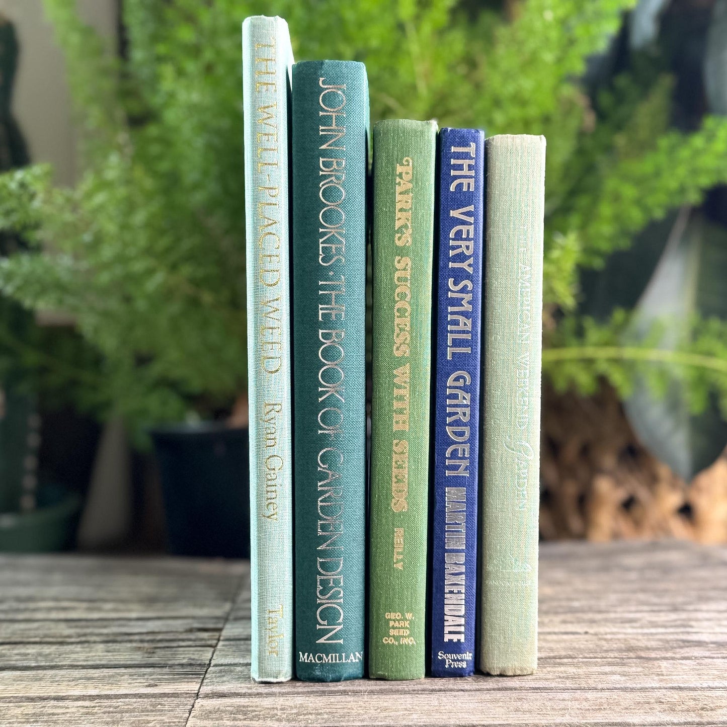 Vintage Gardening Book Set for Coffee Table Decor
