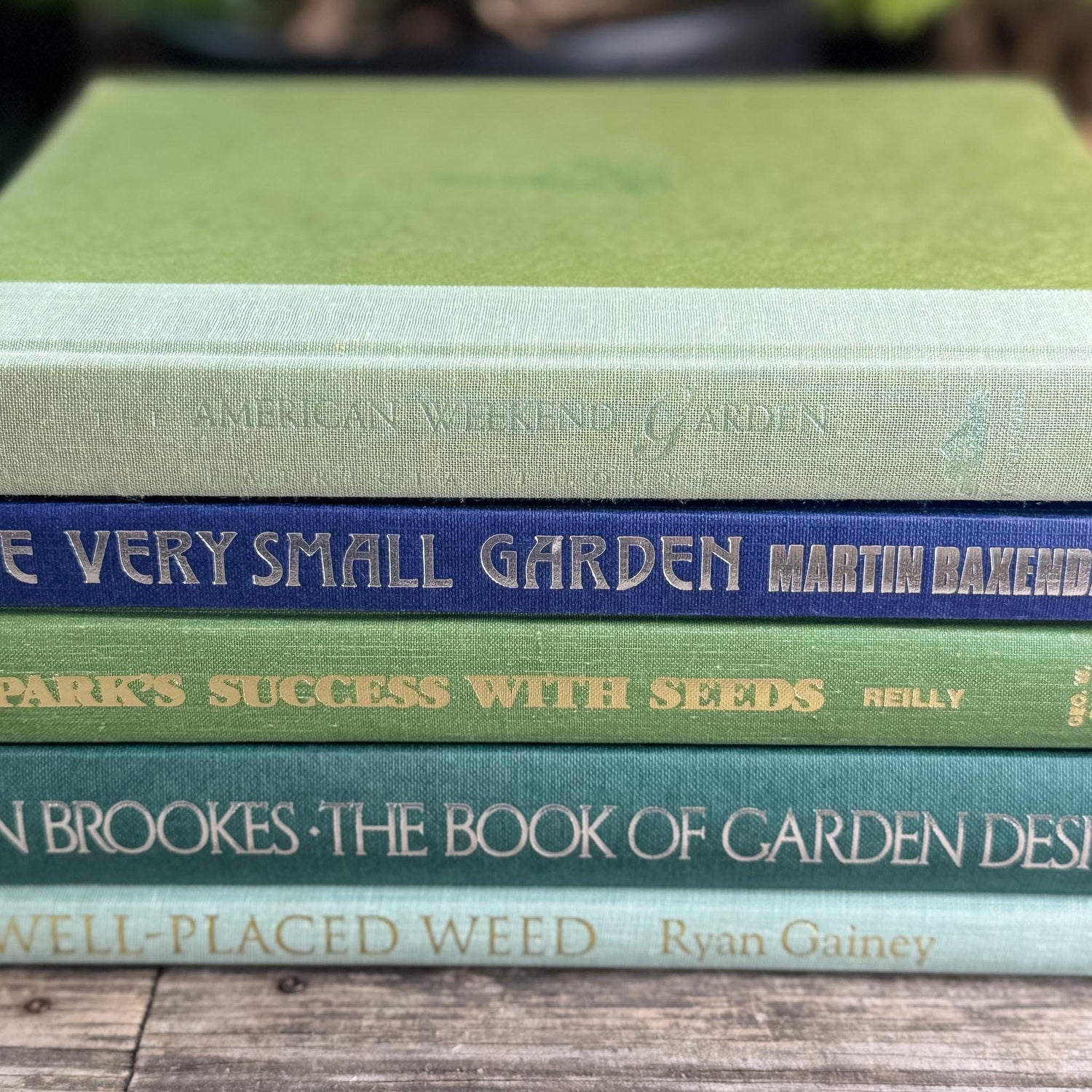 Vintage Gardening Book Set for Coffee Table Decor