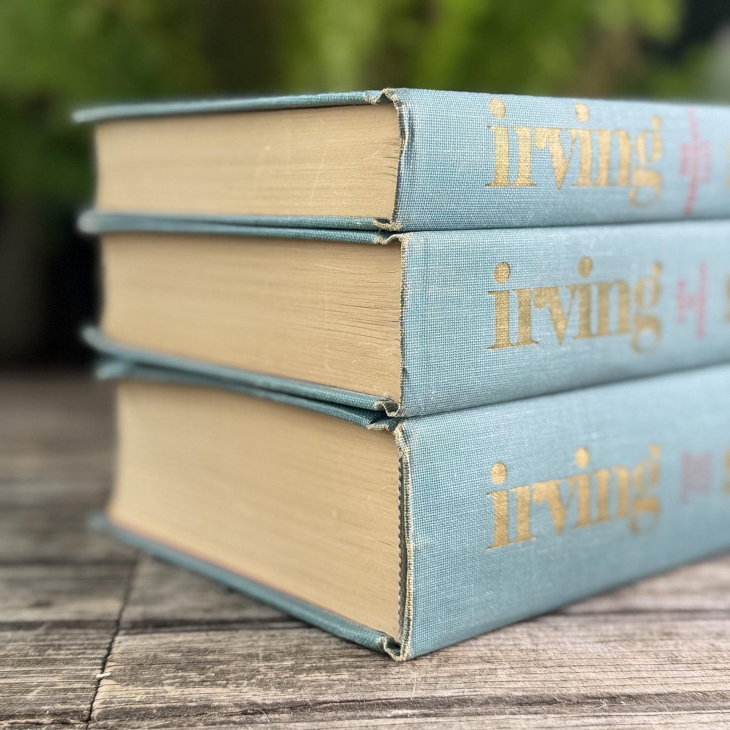 Irving Stone Teal Vintage Mid Century Book Set of 3