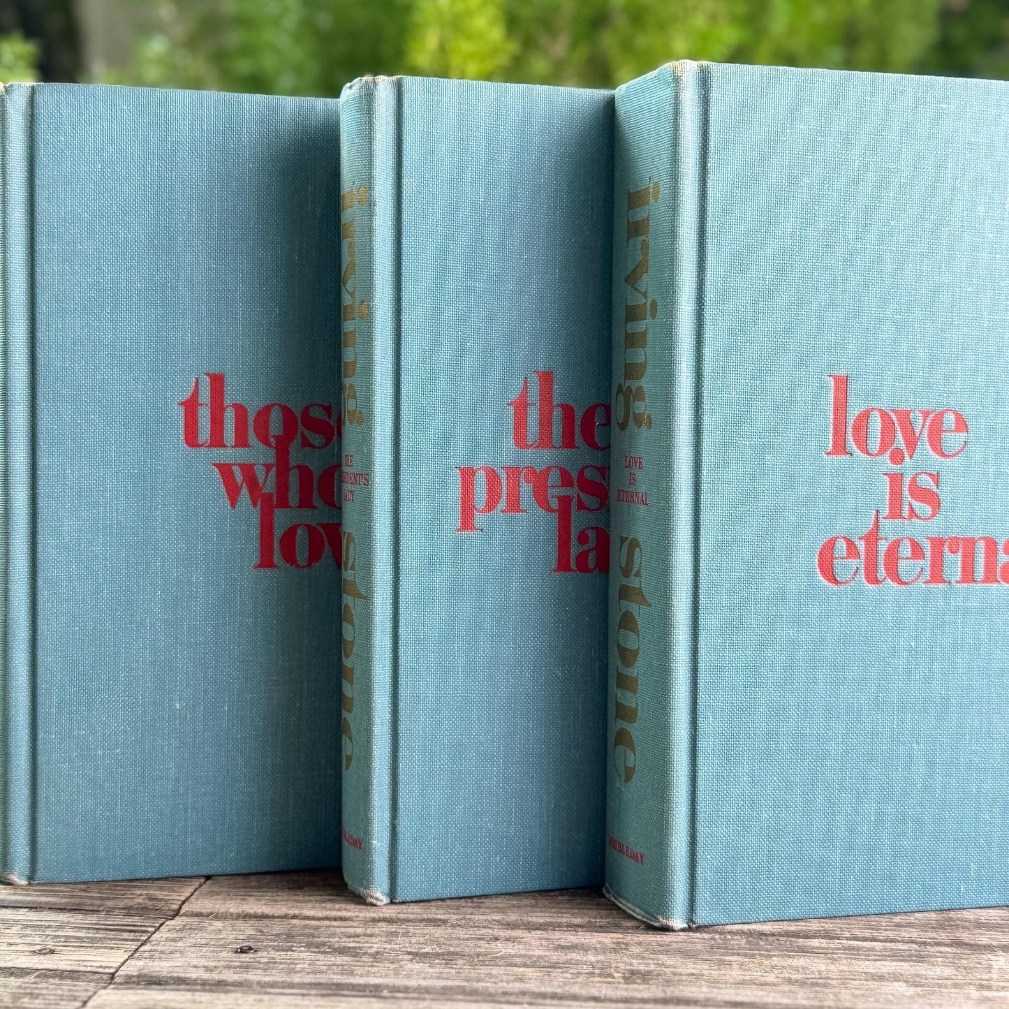 Irving Stone Teal Vintage Mid Century Book Set of 3