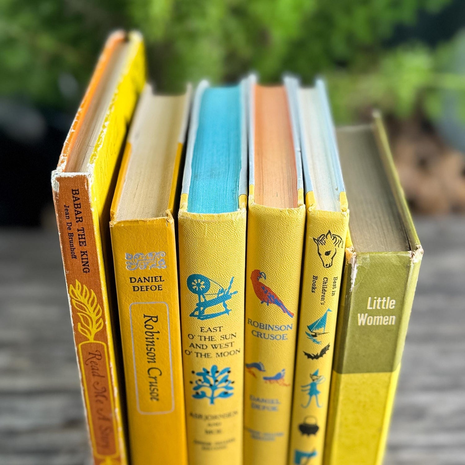 Yellow Vintage Kids Book Classics for Colorful Shelf Styling