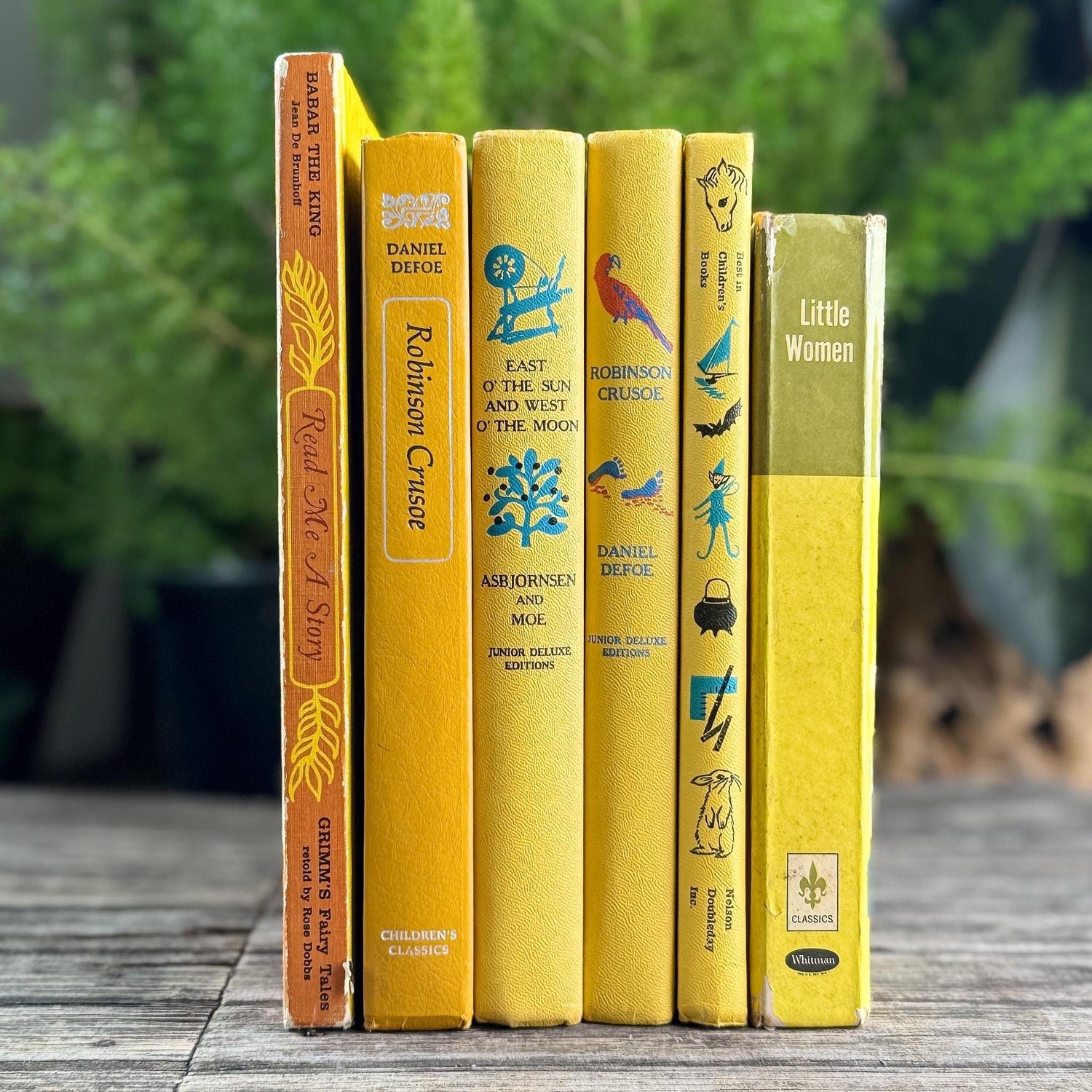 Yellow Vintage Kids Book Classics for Colorful Shelf Styling
