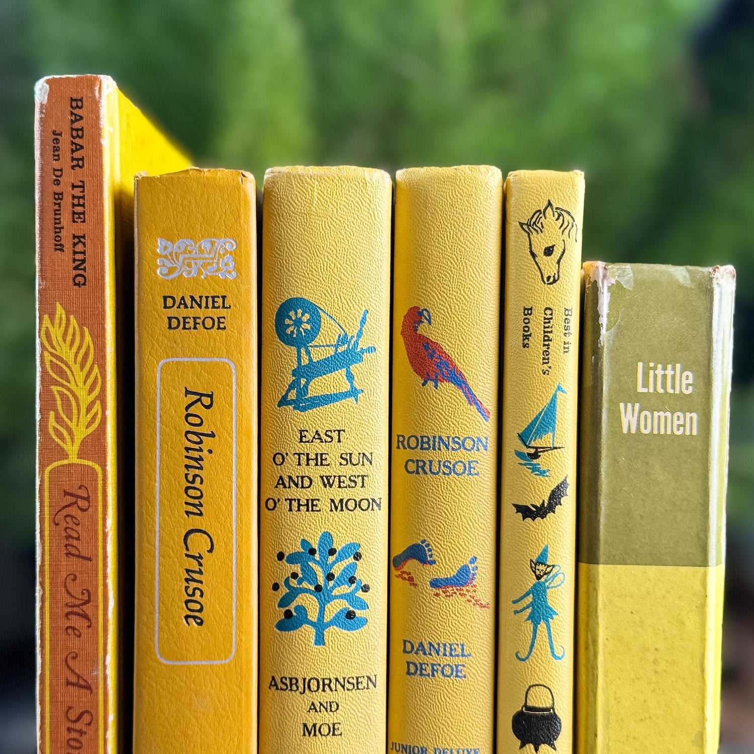 Yellow Vintage Kids Book Classics for Colorful Shelf Styling