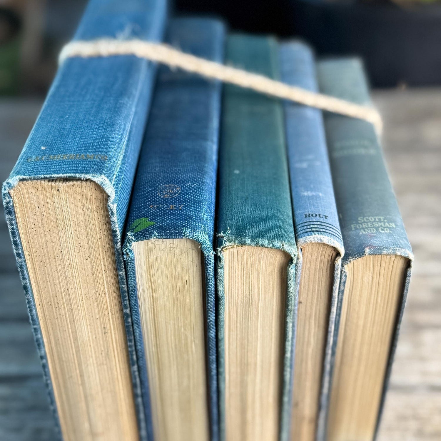Denim Blue Vintage Book Bundle for Clean Academic Shelf Styling