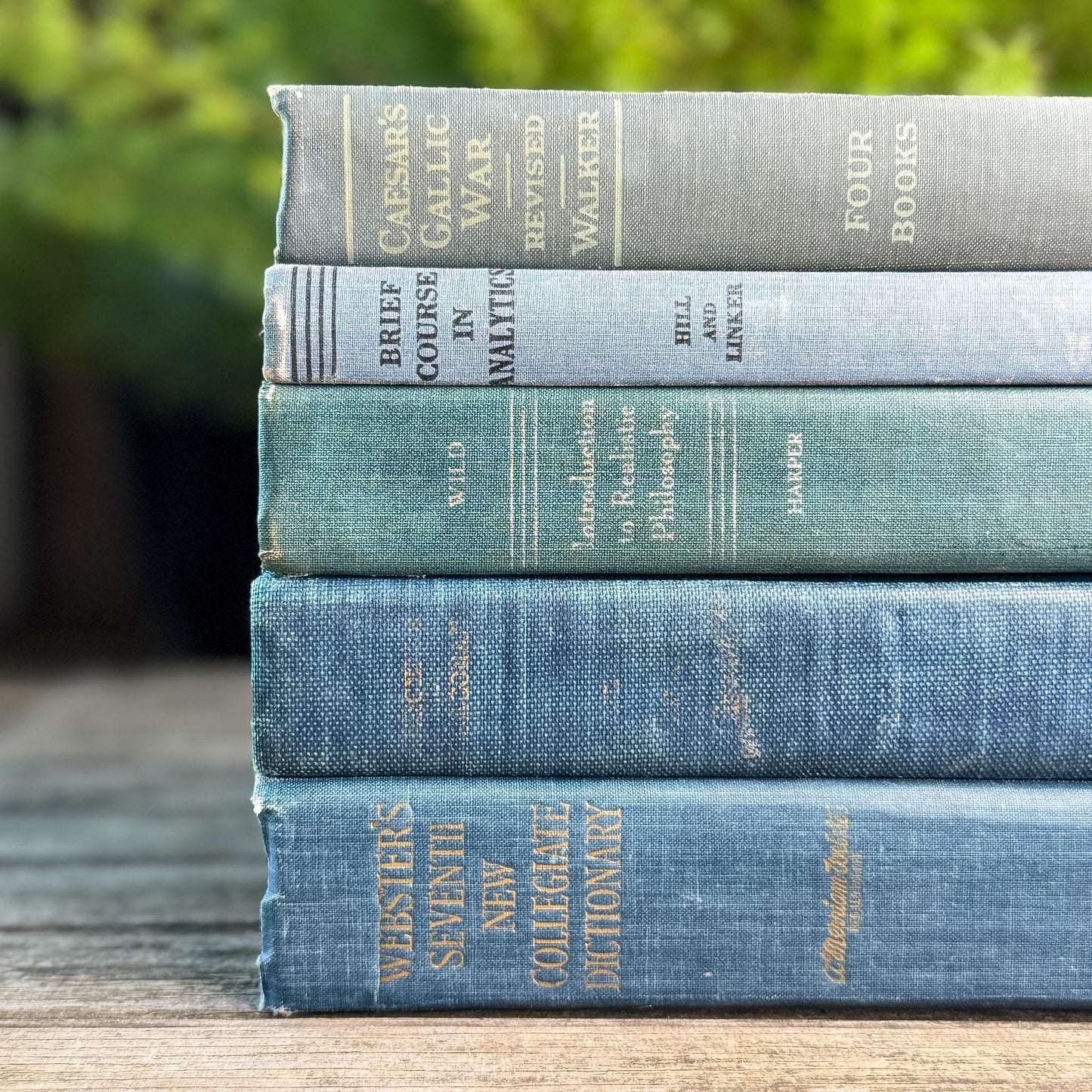 Denim Blue Vintage Book Bundle for Clean Academic Shelf Styling