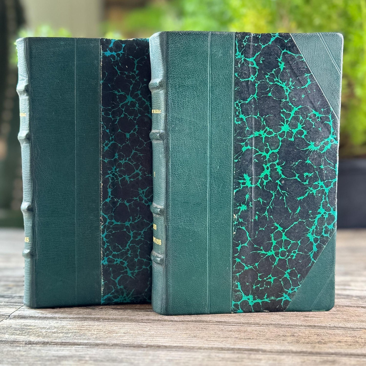 Balzac's Les Chouans, Two-Volume Antique Leather-Bound French Editions, 19th Century