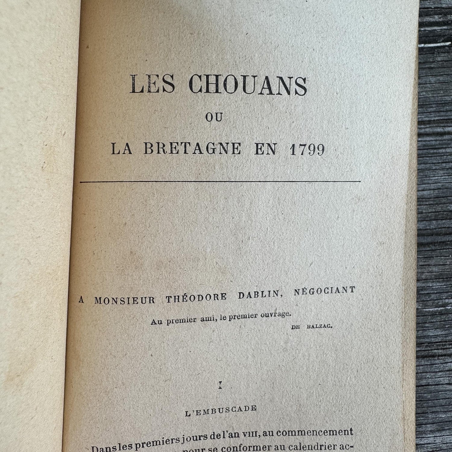 Balzac's Les Chouans, Two-Volume Antique Leather-Bound French Editions, 19th Century