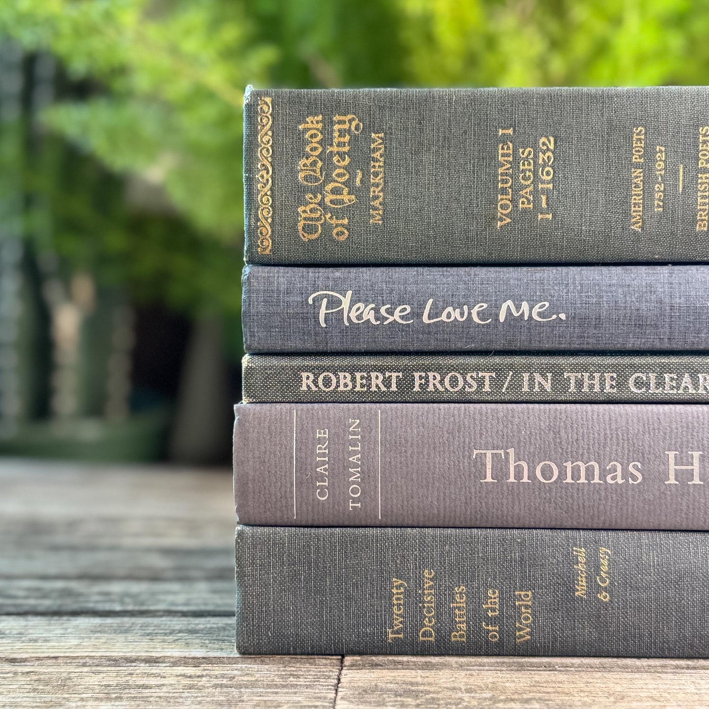 Gray Clean Minimalist Vintage Book Bundle for Masculine Shelf Decor