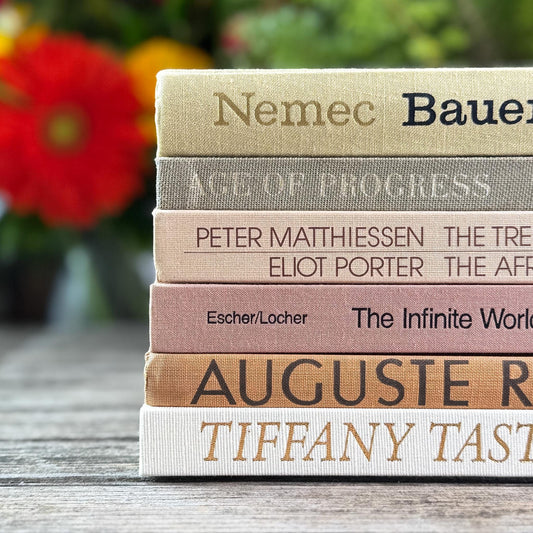 Mauve, Beige, and Taupe Coffee Table Book Bundle For Neutral Styling