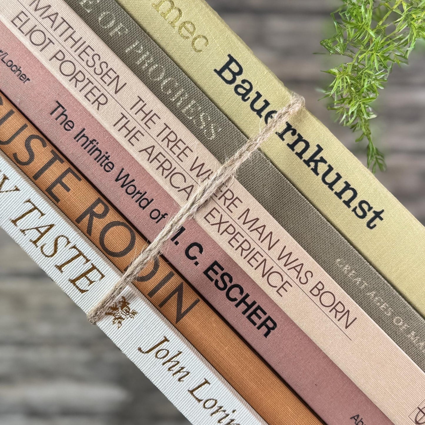 Mauve, Beige, and Taupe Coffee Table Book Bundle For Neutral Styling