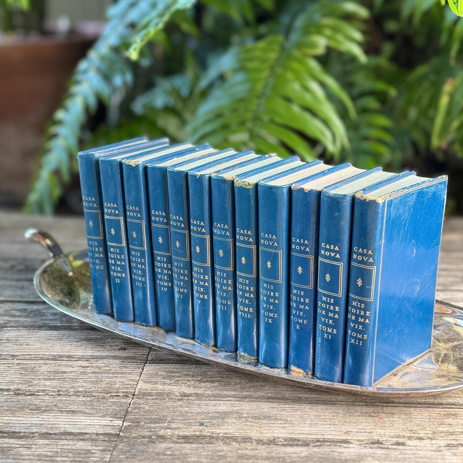 Memoirs of Casanova, Vintage Blue Mini Books in French