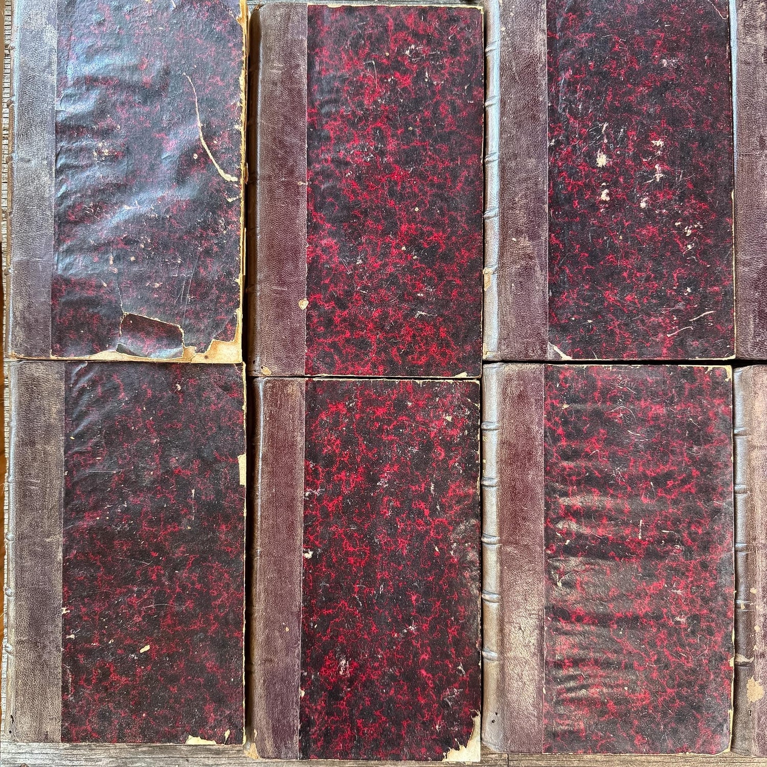 Antique French Leather Book Set, Thiers Histoire de la Révolution Française, 1834, 10 Volumes