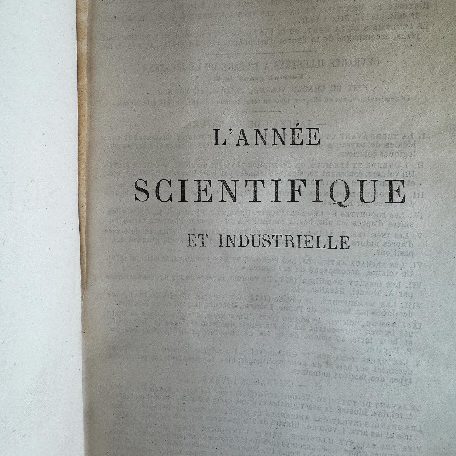Antique French Book Set of L'Année Scientifique et Industrielle by Louis Figuier, 7 Volumes