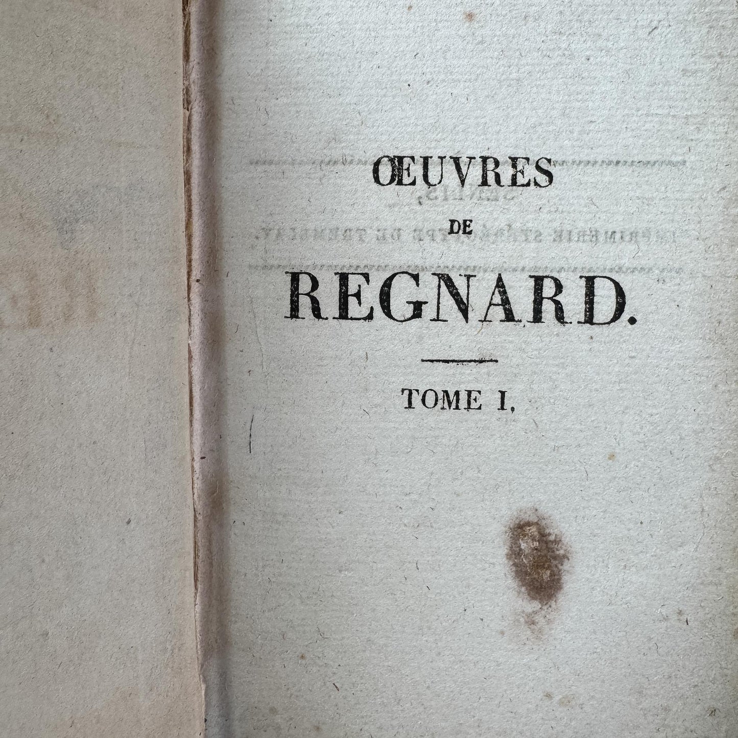 Small Shabby Antique French Book Set - Oeuvres de Régnard, 1824, 4 Volumes