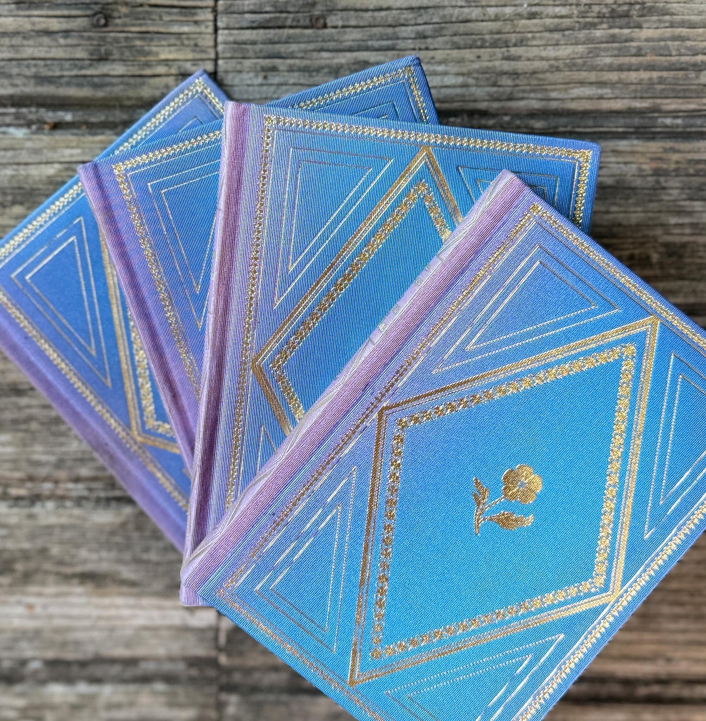 Lavender & Gold Vintage French Book Set on Love