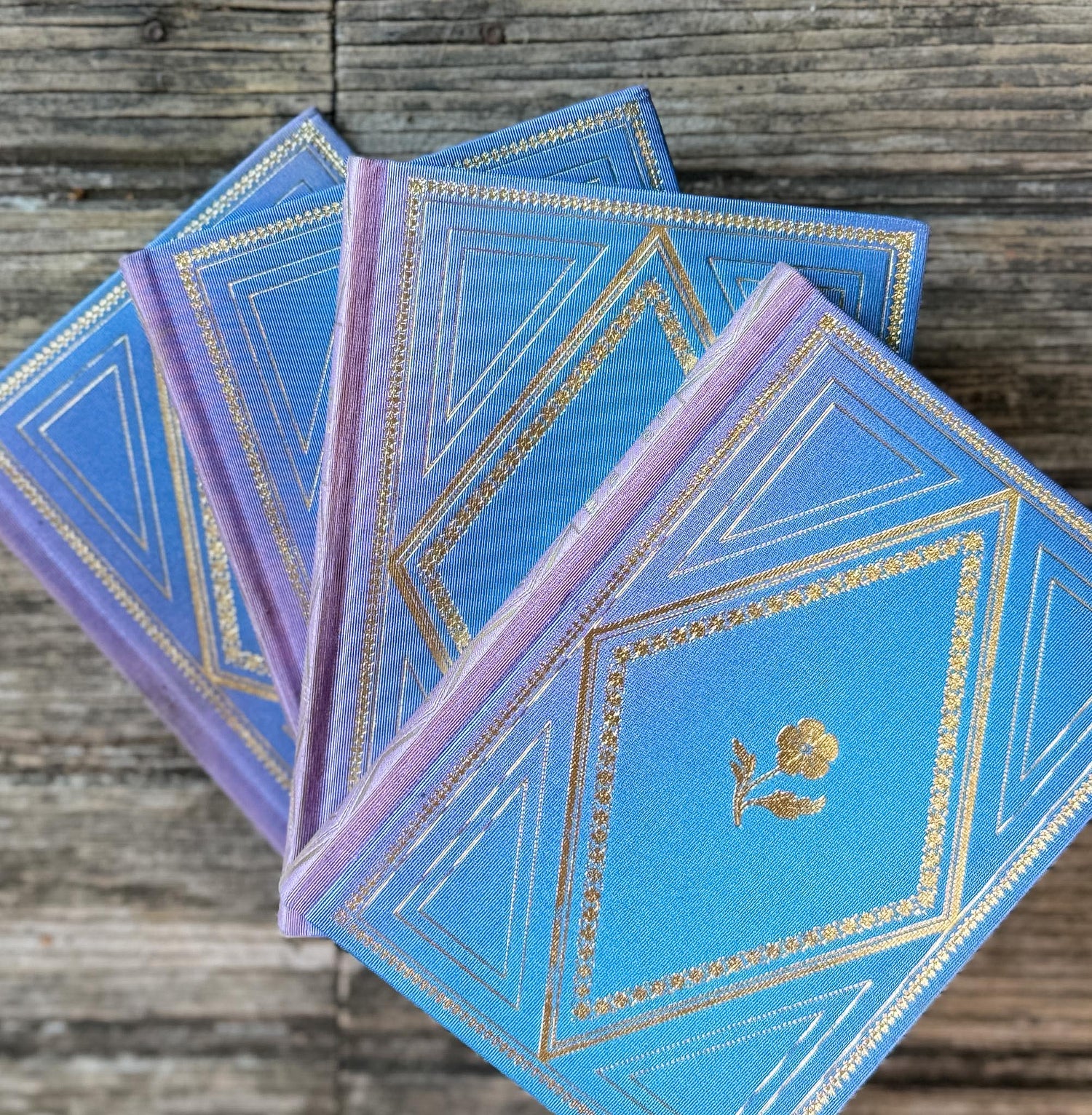 Lavender & Gold Vintage French Book Set on Love
