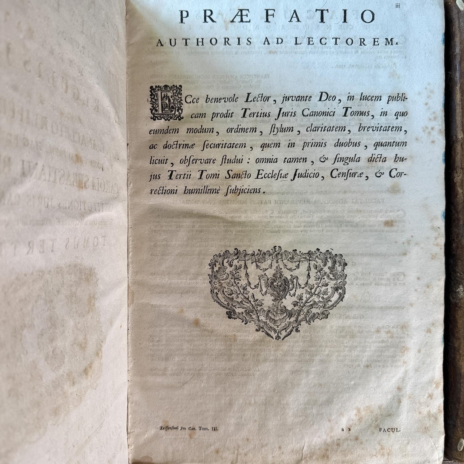 Antique 1778 Vellum Canon Law Book Set in Latin, Jus Canonicum Universum, 2 Volumes