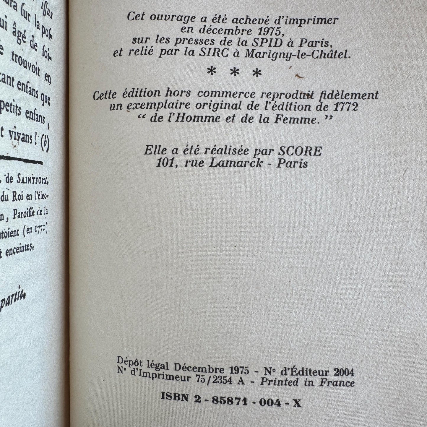 Vintage Reprint of 18th-Century French Marriage and Sex Book Set, De l'Homme et de la Femme, 1772
