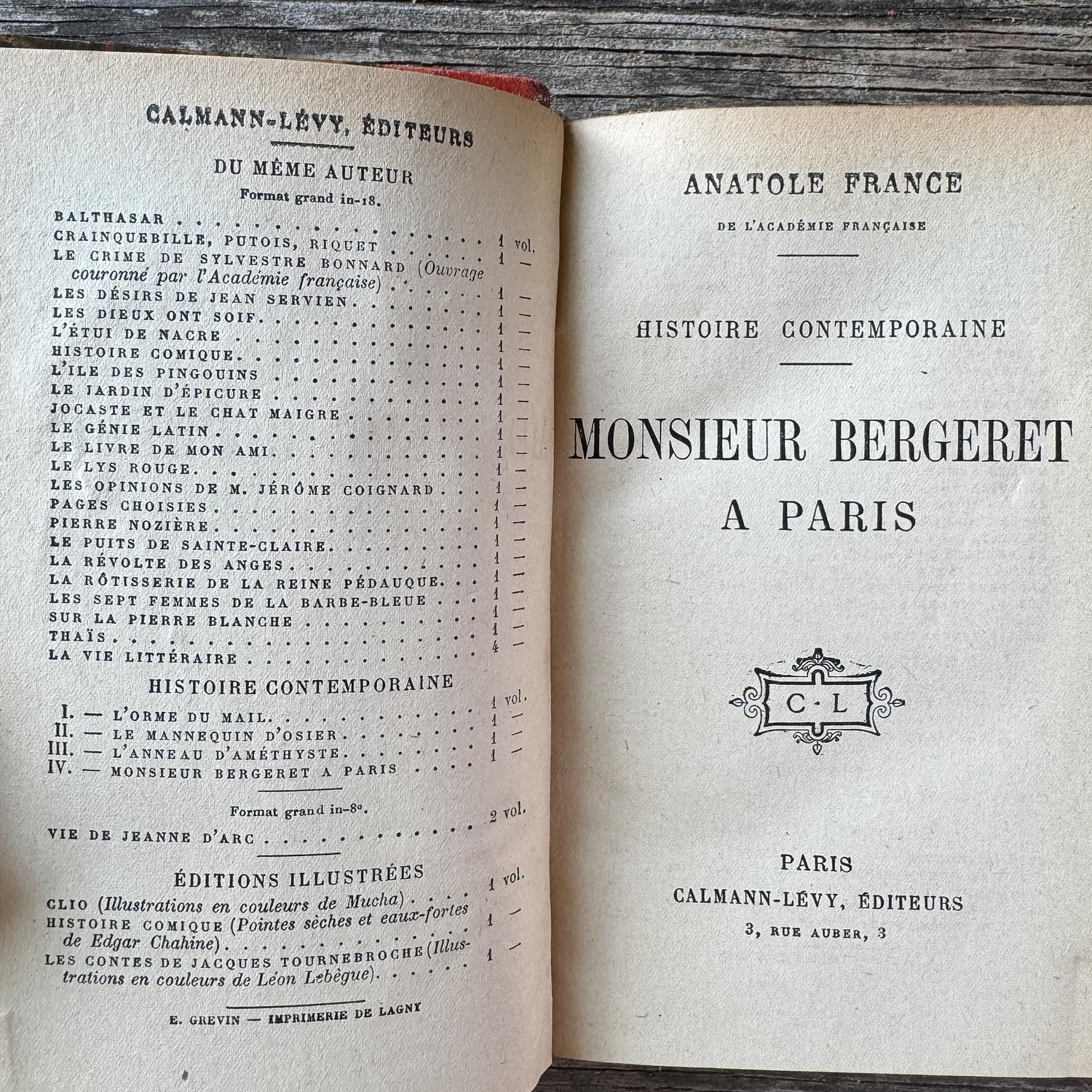 Antique French Red Leather Anatole France Book Set