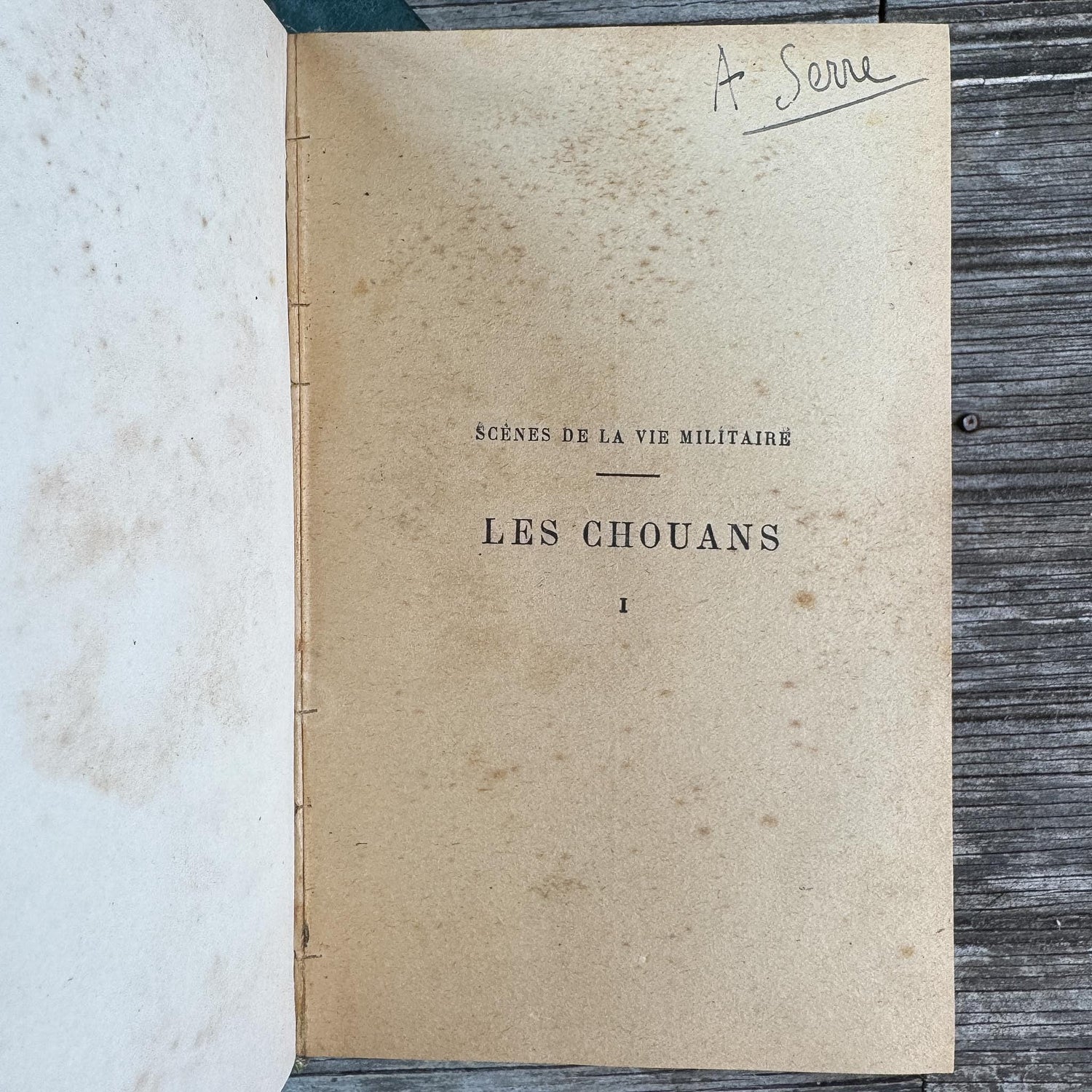 Balzac's Les Chouans, Two-Volume Antique Leather-Bound French Editions, 19th Century