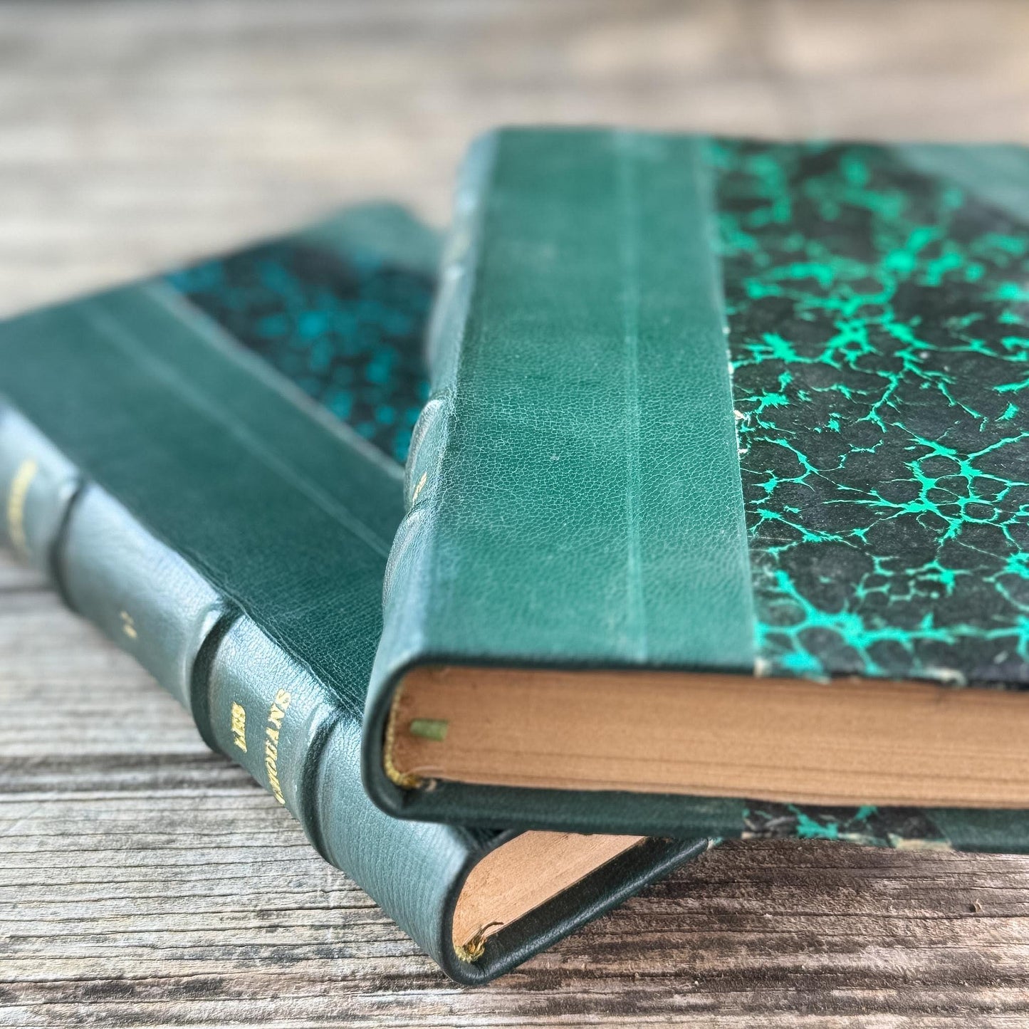 Balzac's Les Chouans, Two-Volume Antique Leather-Bound French Editions, 19th Century