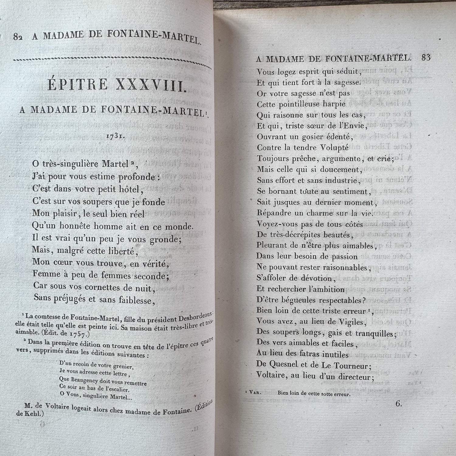 Antique Leather-Bound Voltaire Books in French, 1825