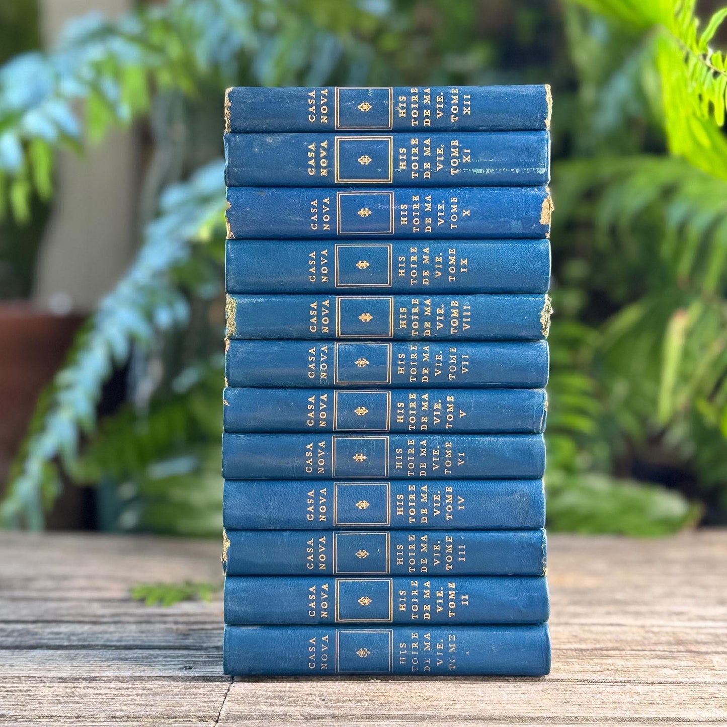 Memoirs of Casanova, Vintage Blue Mini Books in French