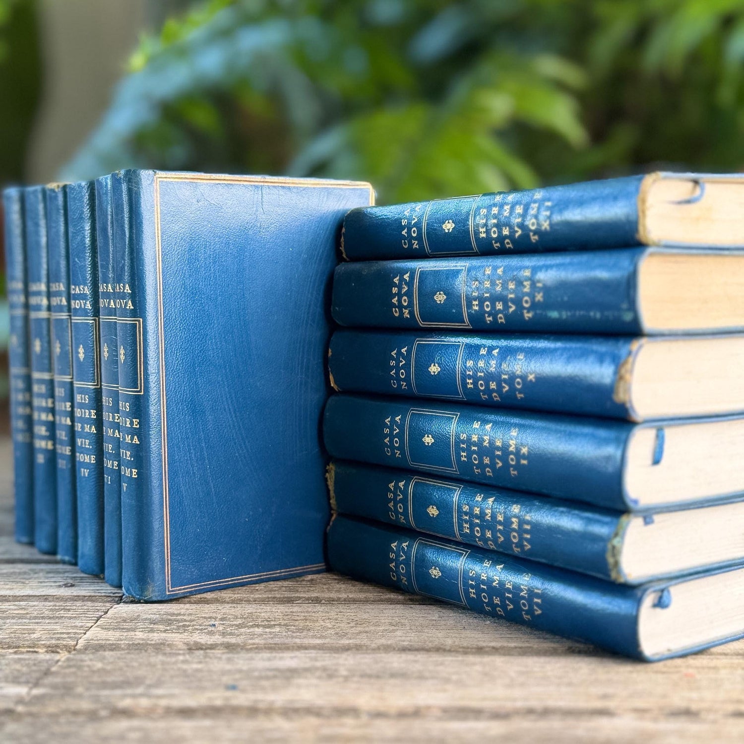 Memoirs of Casanova, Vintage Blue Mini Books in French