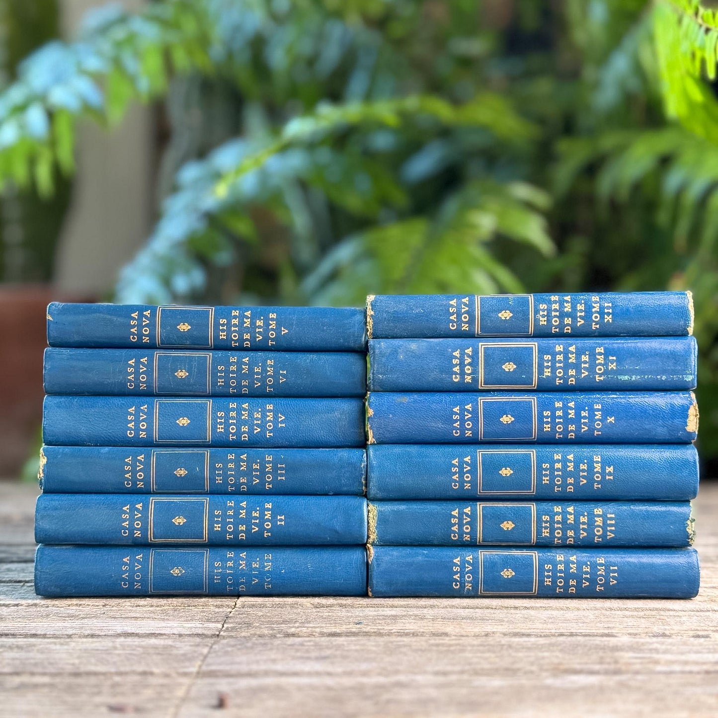 Memoirs of Casanova, Vintage Blue Mini Books in French