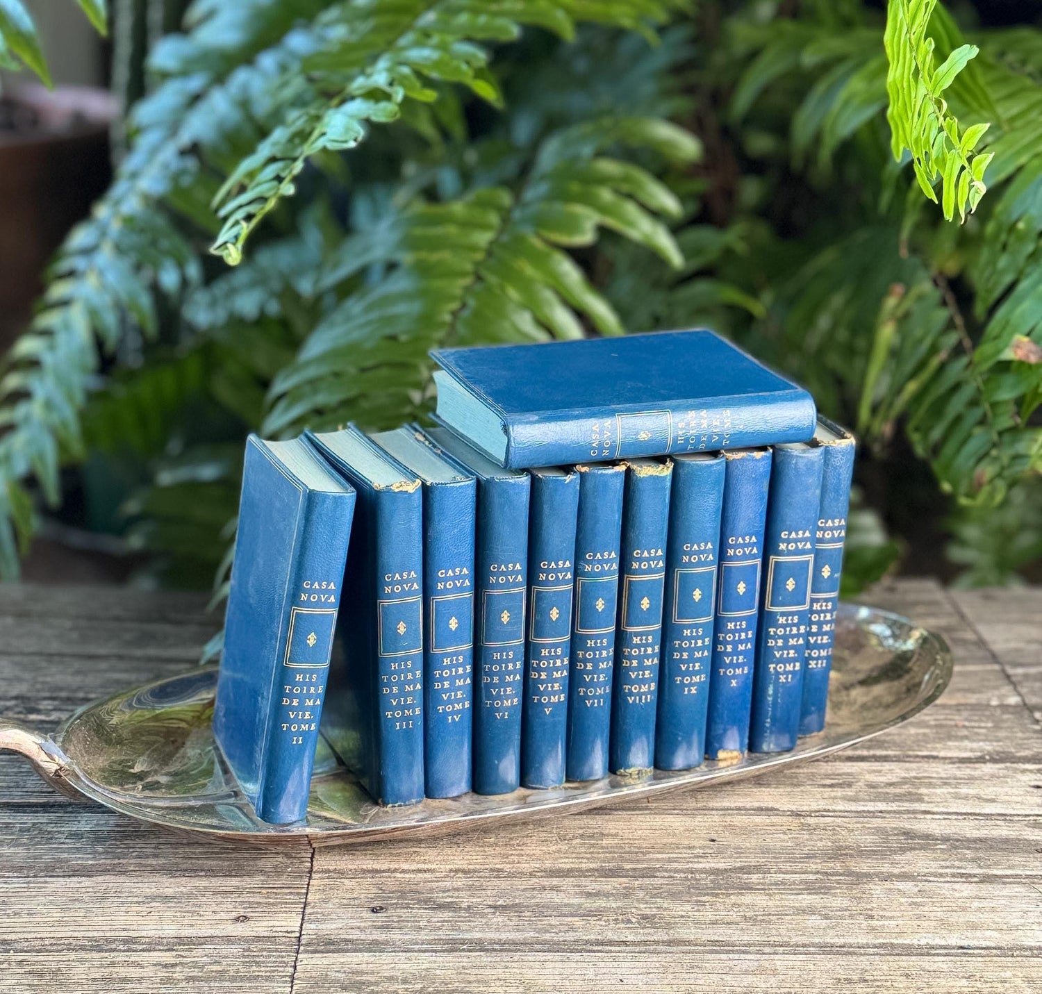Memoirs of Casanova, Vintage Blue Mini Books in French