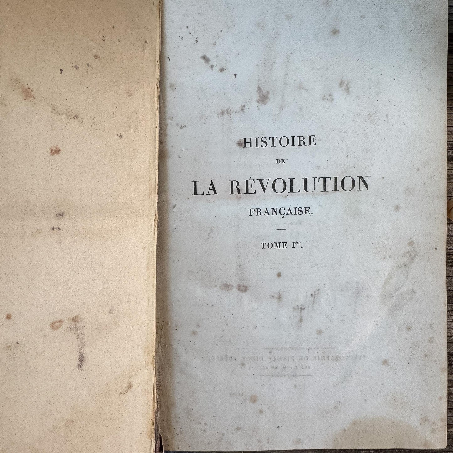 Antique French Leather Book Set, Thiers Histoire de la Révolution Française, 1834, 10 Volumes
