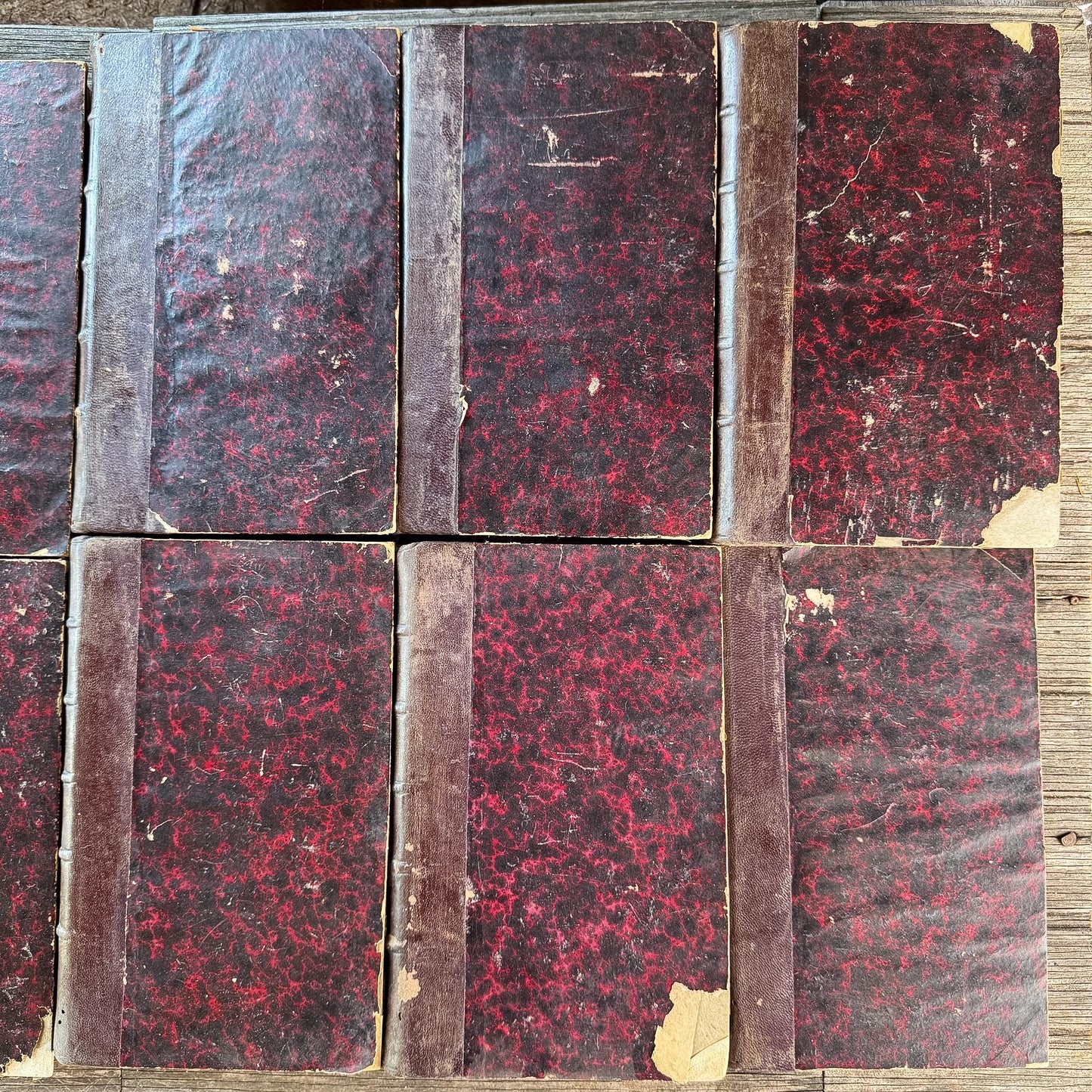 Antique French Leather Book Set, Thiers Histoire de la Révolution Française, 1834, 10 Volumes