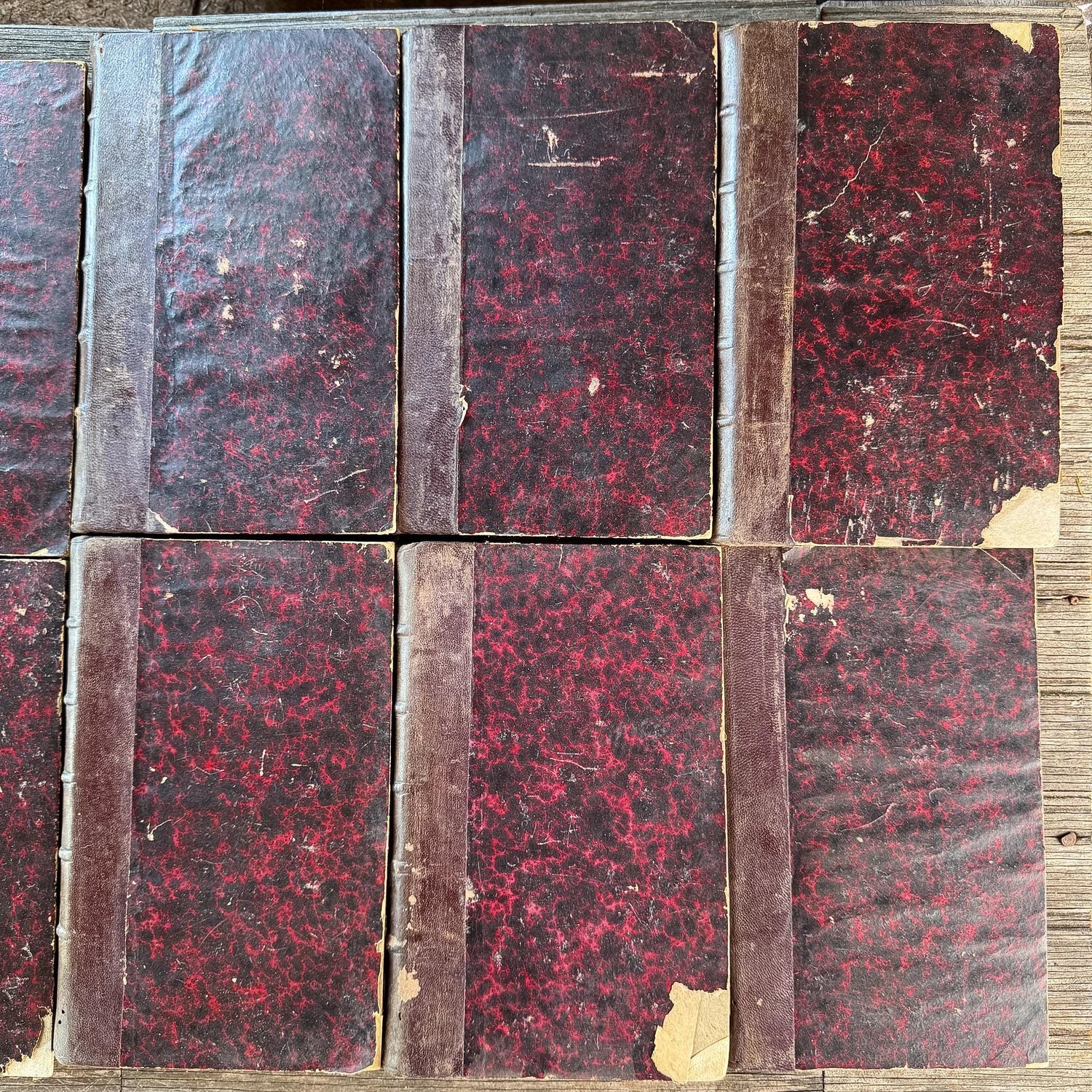 Antique French Leather Book Set, Thiers Histoire de la Révolution Française, 1834, 10 Volumes
