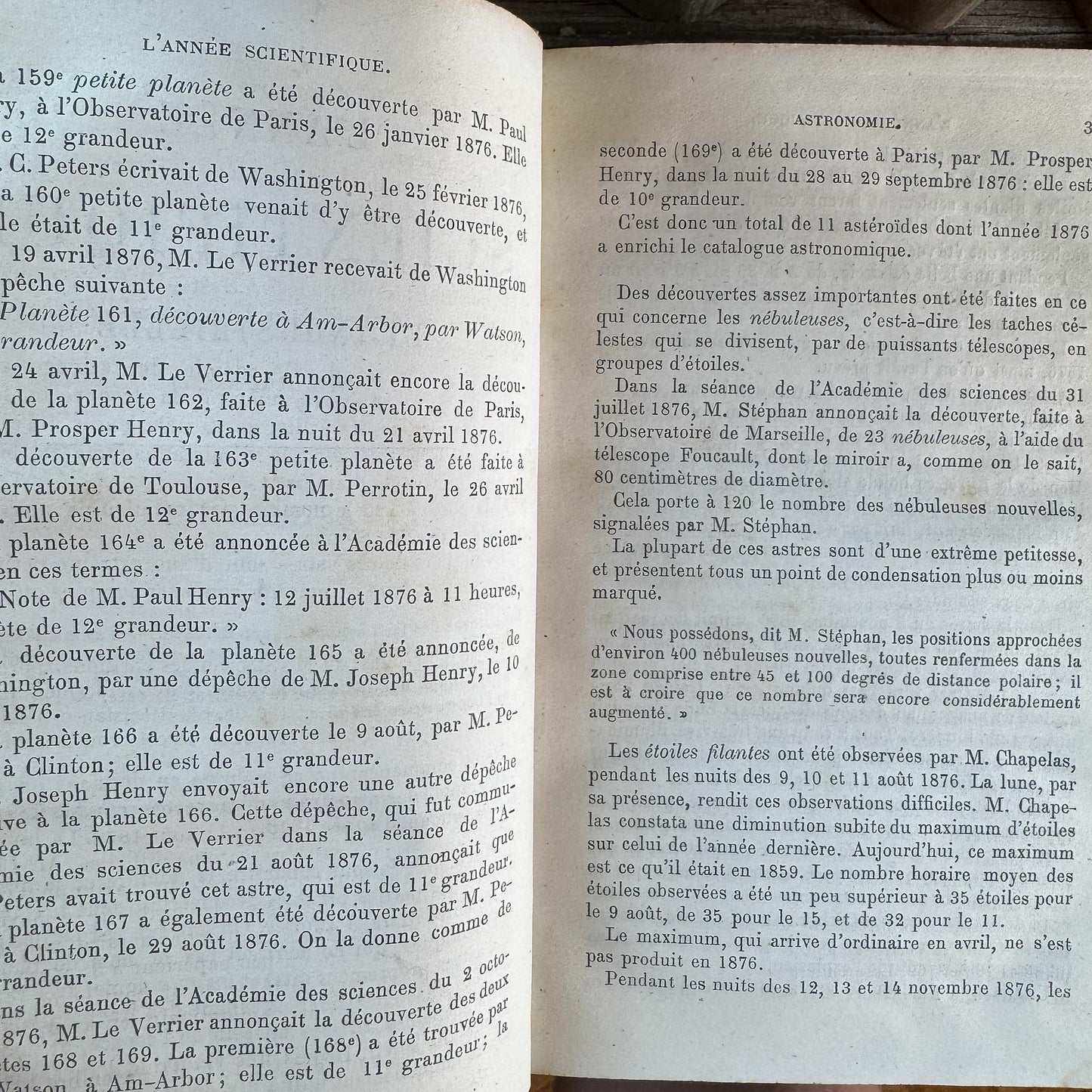 Antique French Book Set of L'Année Scientifique et Industrielle by Louis Figuier, 7 Volumes