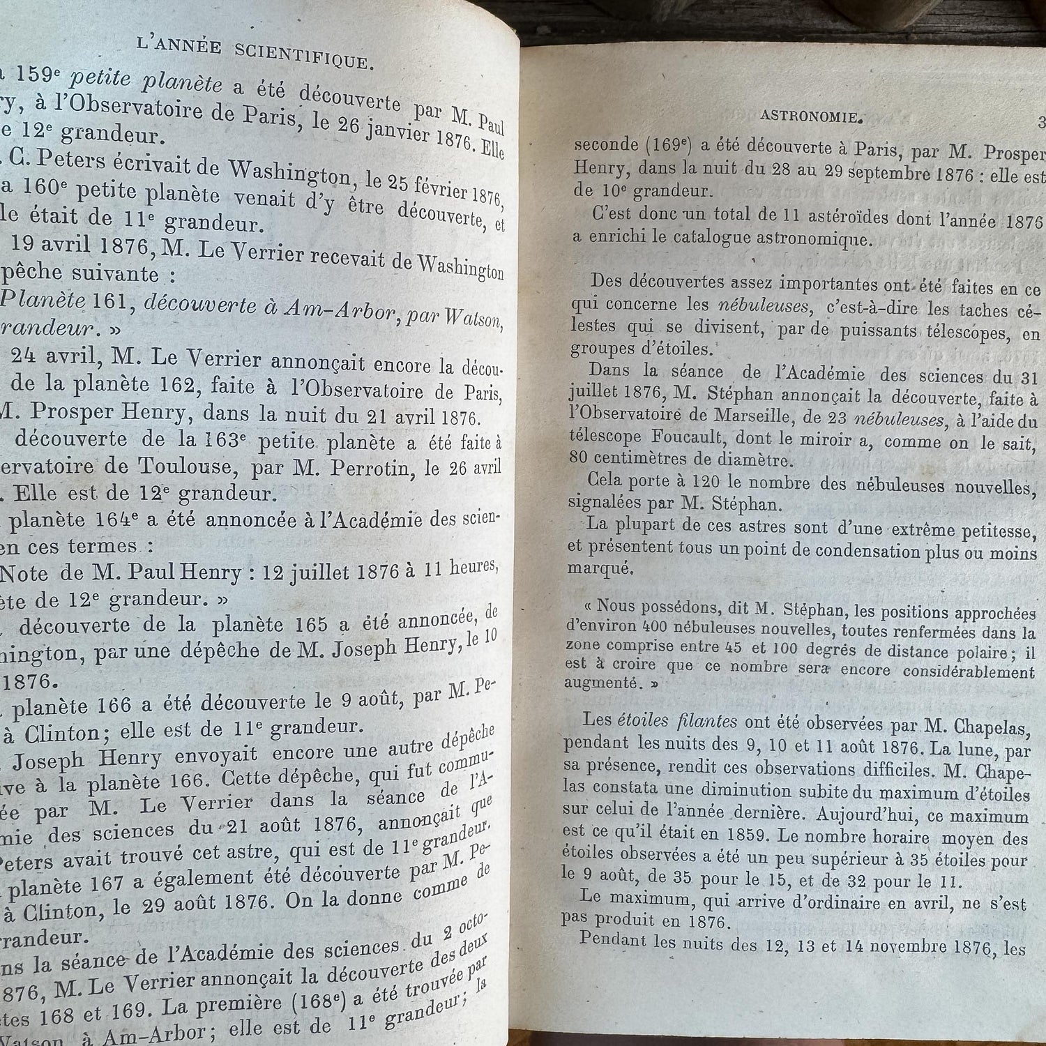 Antique French Book Set of L'Année Scientifique et Industrielle by Louis Figuier, 7 Volumes