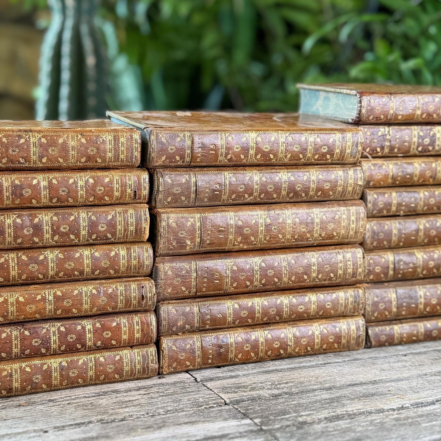 Antique French Leather Book Set, Oeuvres Complettes de Mably, 1790, 21 Volumes