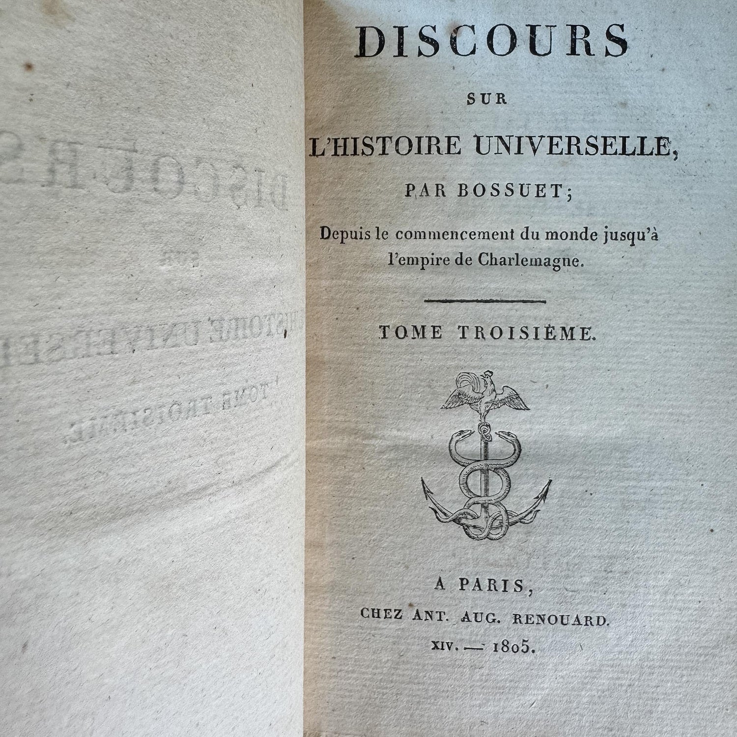 Small Gold Antique French Book Set - Jérusalem Délivrée & Bossuet, 5 Volumes