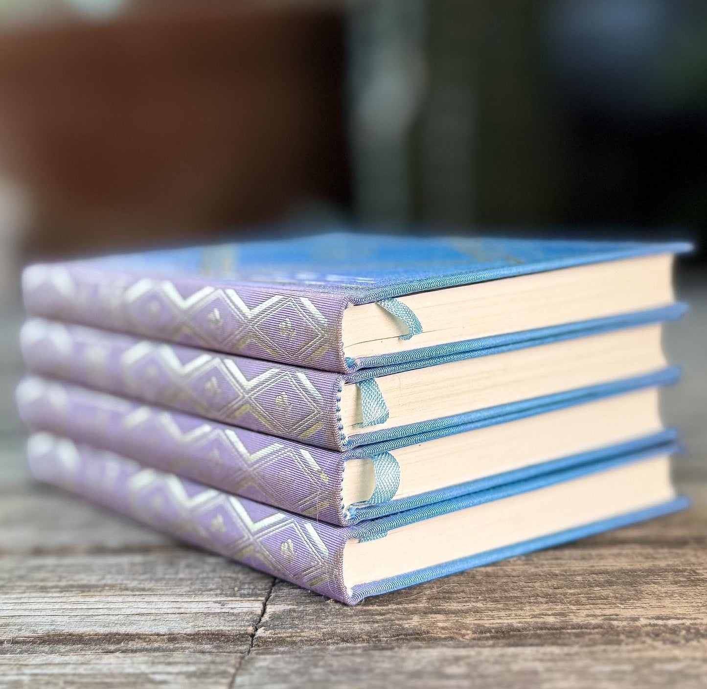 Lavender & Gold Vintage French Book Set on Love