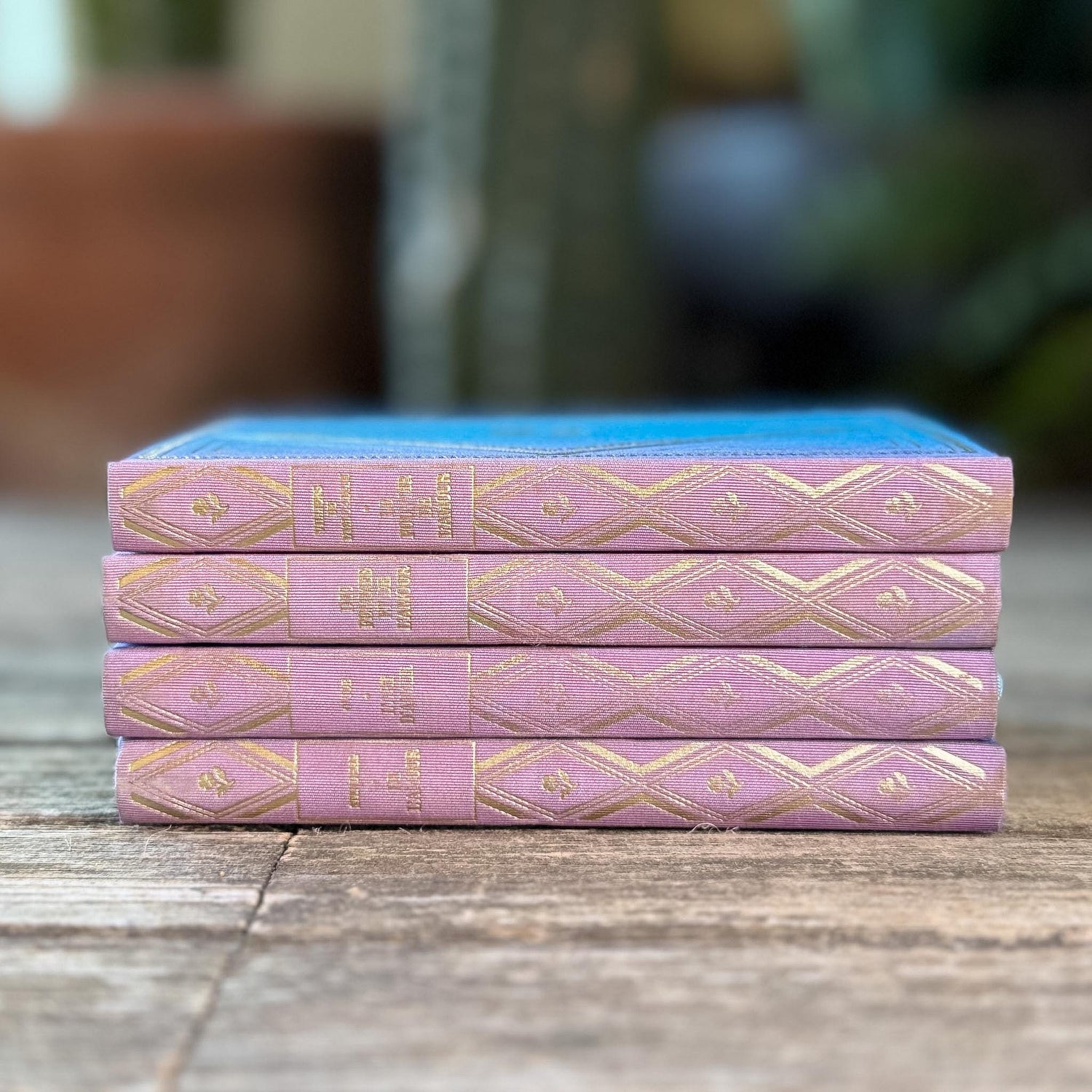 Lavender & Gold Vintage French Book Set on Love