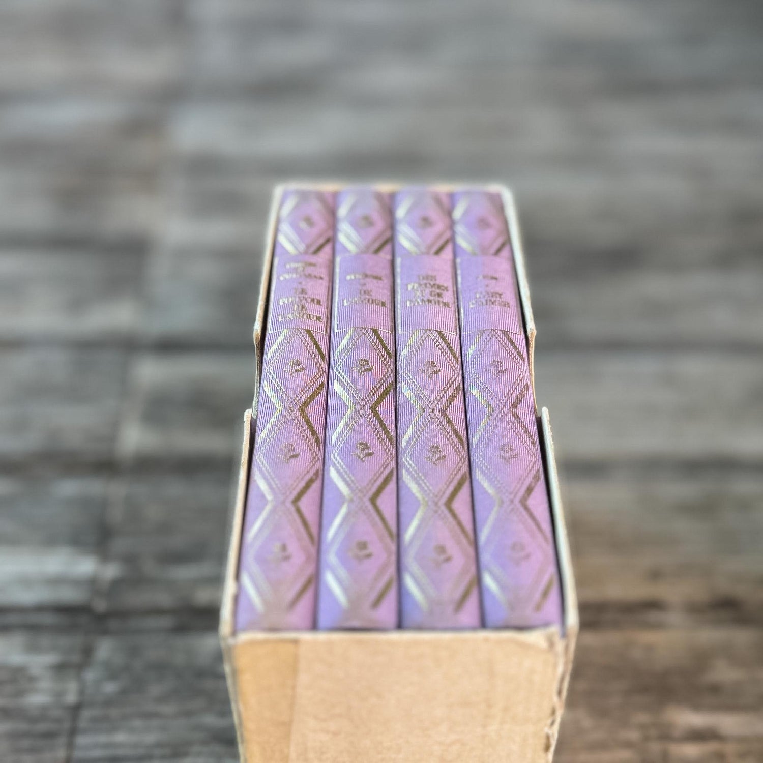 Lavender & Gold Vintage French Book Set on Love