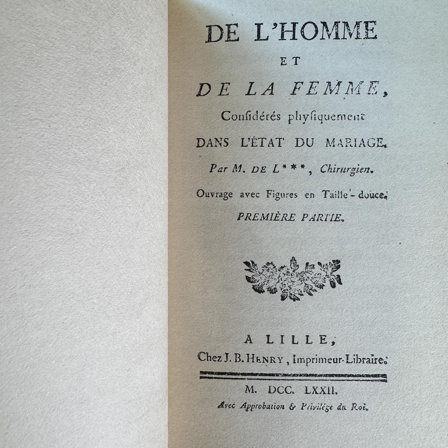 Vintage Reprint of 18th-Century French Marriage and Sex Book Set, De l'Homme et de la Femme, 1772