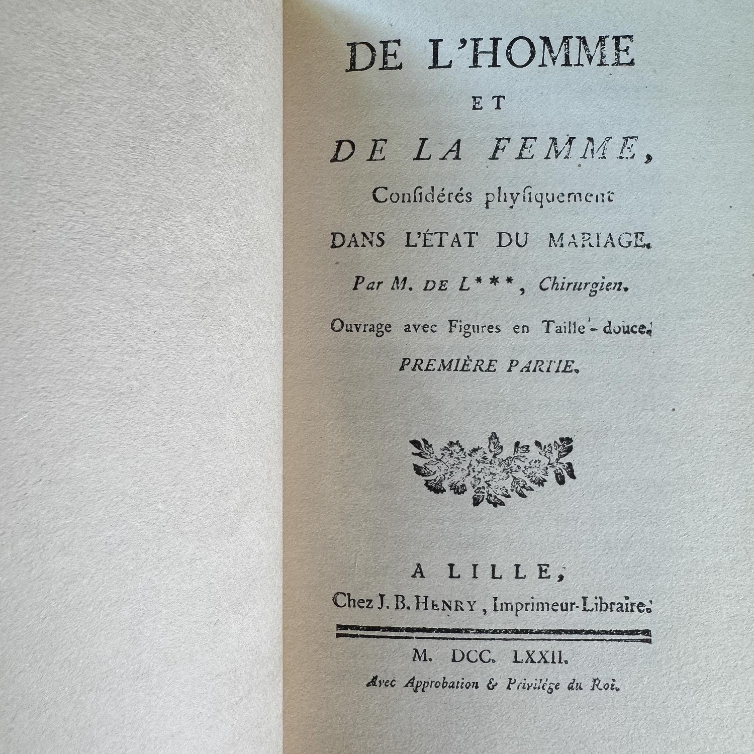 Vintage Reprint of 18th-Century French Marriage and Sex Book Set, De l'Homme et de la Femme, 1772