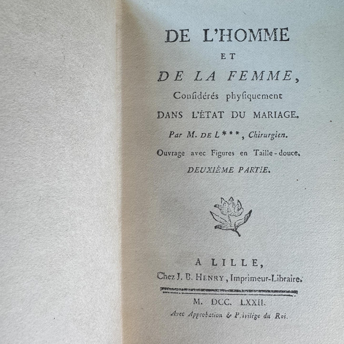 Vintage Reprint of 18th-Century French Marriage and Sex Book Set, De l'Homme et de la Femme, 1772
